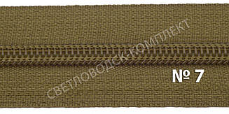 Спіральна блискавка метражна №7, С888, кол. хакі