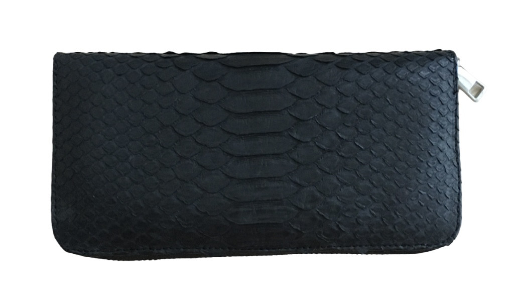 Портмоне зі шкіри пітона Чорне (snw28_1)