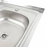 Кухонна мийка стальна Platinum 6060 R Satin 0,5 мм, фото 3