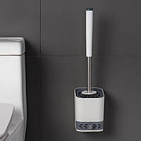 Силіконовий йоржик для унітазу, туалетна щітка з кріпленням на стіну (білий)