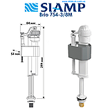 Комплект арматури бачка унітаза SIAMP зливний механізм Brio 573 3/6 л з клапаном нижнього подавання води 3/8 латунь, фото 4