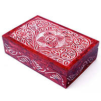 Шкатулка каменная 15×10×4см крашеная, шкатулка для украшений, шкатулка для рукоделия