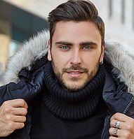 Чоловічий теплий хомут снуд чорний