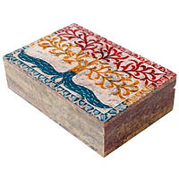 Шкатулка каменная 15×10×4см крашеная, шкатулка для украшений, шкатулка для рукоделия