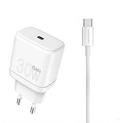 Зарядний пристрій WUW-T63 30W Type-C-Type-C (біле)