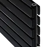 Горизонтальний радіатор дизайнерський Livorno II G 6/1200 Чорний матовий 408*1200, фото 3