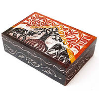 Шкатулка каменная 15×10×4см крашеная, шкатулка для украшений, шкатулка для рукоделия