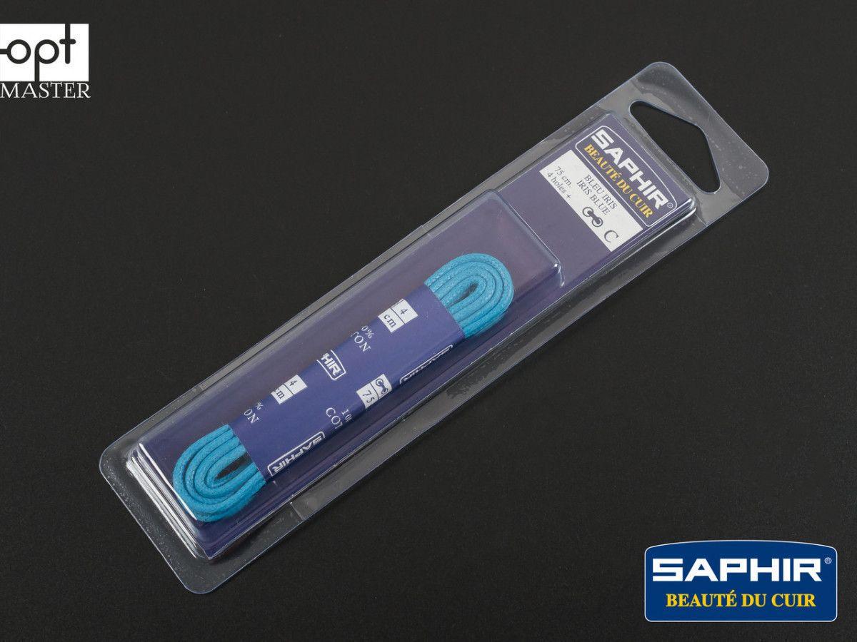 Шнурки для взуття Saphir арт.246, 75 см, тонкі круглі вощені, кол. синій (25)
