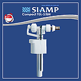 Комплект арматури бачка унітаза зливний механізм SIAMP Brio 573 SET 3/6 л з клапаном бокового подавання води 3/8", фото 7