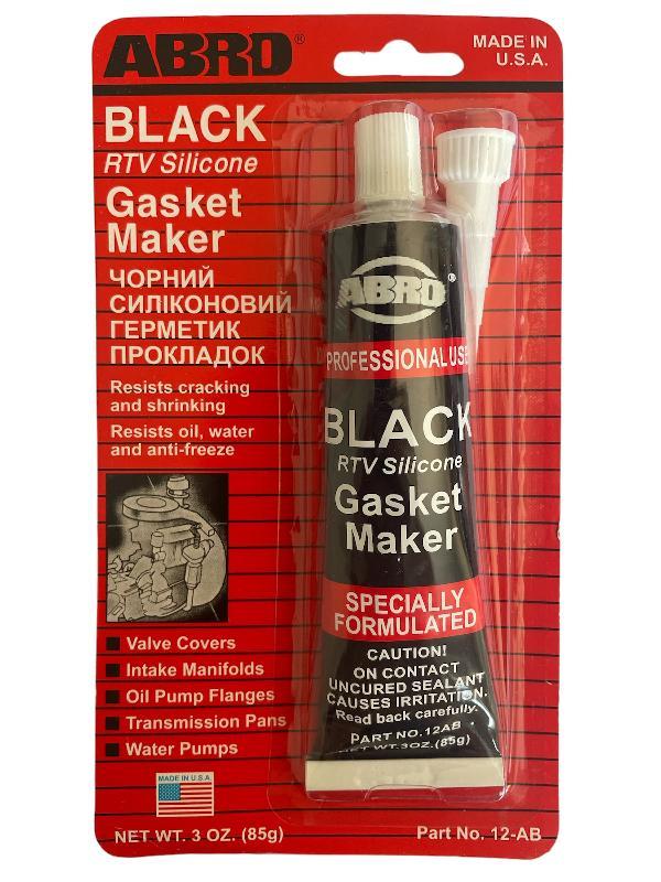 Автогерметик BLACK "Abro" 85г, силіконовый герметик прокладок (чорний), фото 1