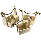 Набір садових ящиків для квітів або зберігання речей 3 шт, великий 26х18х10, середній 21х15х10, малий 16.5х12х10, фото 2