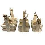 Набір садових ящиків для квітів або зберігання речей 3 шт, великий 26х18х10, середній 21х15х10, малий 16.5х12х10, фото 3