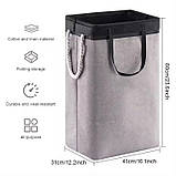 Контейнер складаний для білизни, зі знімним мішком-сіткою, з ручками, сірий, фото 4