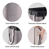 Контейнер складаний для білизни, зі знімним мішком-сіткою, з ручками, сірий, фото 5