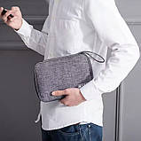 Сумка-органайзер портативна для гаджетів і аксесуарів, дорожня, сіра, фото 2