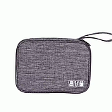 Сумка-органайзер портативна для гаджетів і аксесуарів, дорожня, сіра, фото 5