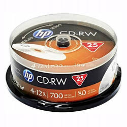 Диск CD HP CD-RW80 700MB 4X-12X Spindle 25шт 69313/CWE00019-3 smart