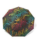 Парасолька автомат RAIN FLOWERS №1130 "Привітання" жіноча на 9 спиць Темно-сірий, фото 2
