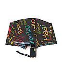 Парасолька автомат RAIN FLOWERS №1130 "Привітання" жіноча на 9 спиць Темно-сірий, фото 3