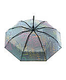 Парасолька автомат RAIN FLOWERS №1130 "Привітання" жіноча на 9 спиць Темно-сірий, фото 5