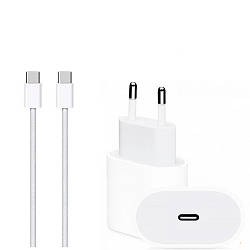 Зарядний пристрій 35W USB-C з кабелем Type-C to Type-C в коробці (біле)