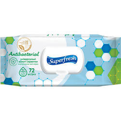 Вологі серветки Superfresh Antibacterial з клапаном 72 шт. 4823071630510 smart