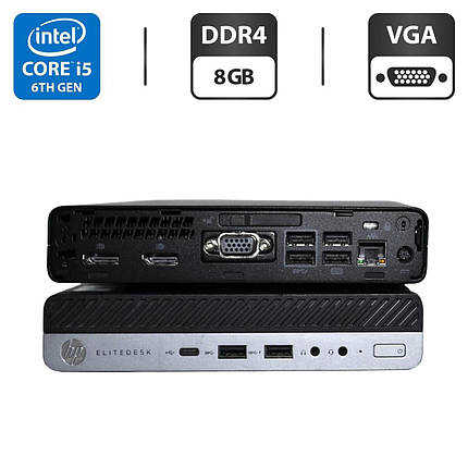 Неттоп HP EliteDesk 800 G3 Desktop Mini USFF/ Core i5-6500T/ 8 GB RAM/ 500 GB HDD/ UHD 630, фото 1