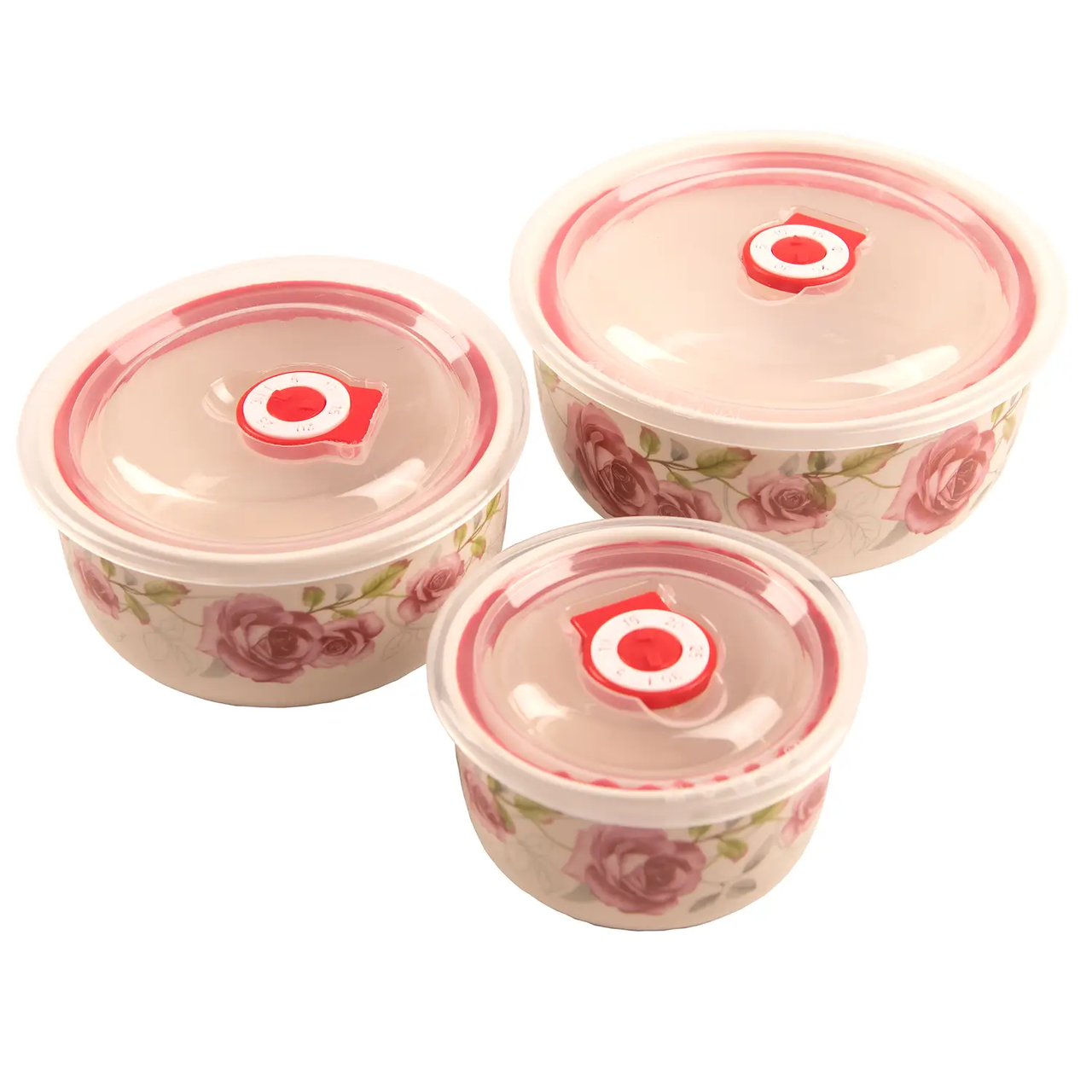 Набір керамічних контейнерів із вакуумною кришкою 3 шт., фото 1