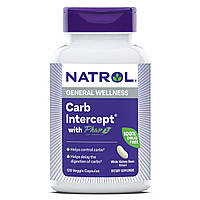 Блокатор Вуглеводів Фаза 2, Carb Intercept з Phase 2 Carb Controller, Natrol, 120 рослинних капсул