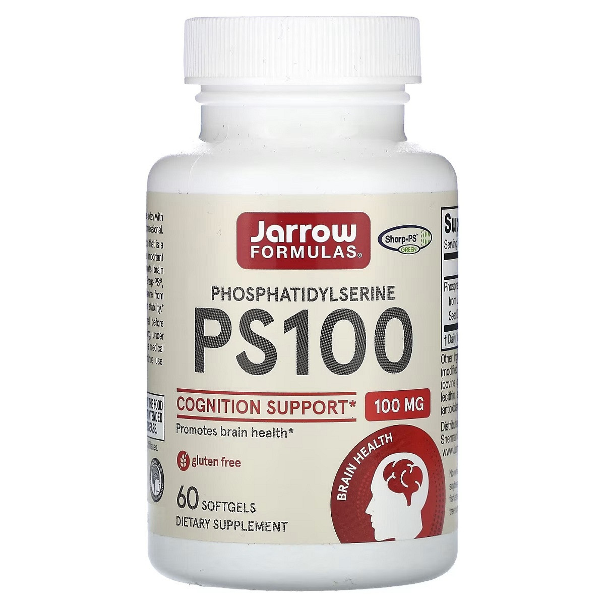 Фосфатидилсерин, 100 мг, PS100, Phosphatidylserine, Jarrow Formula, 60 гелевих капсул