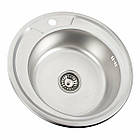 Кухонна мийка з неіржавкої сталі Platinum ДекОР 490 (0,6/170 мм), фото 5