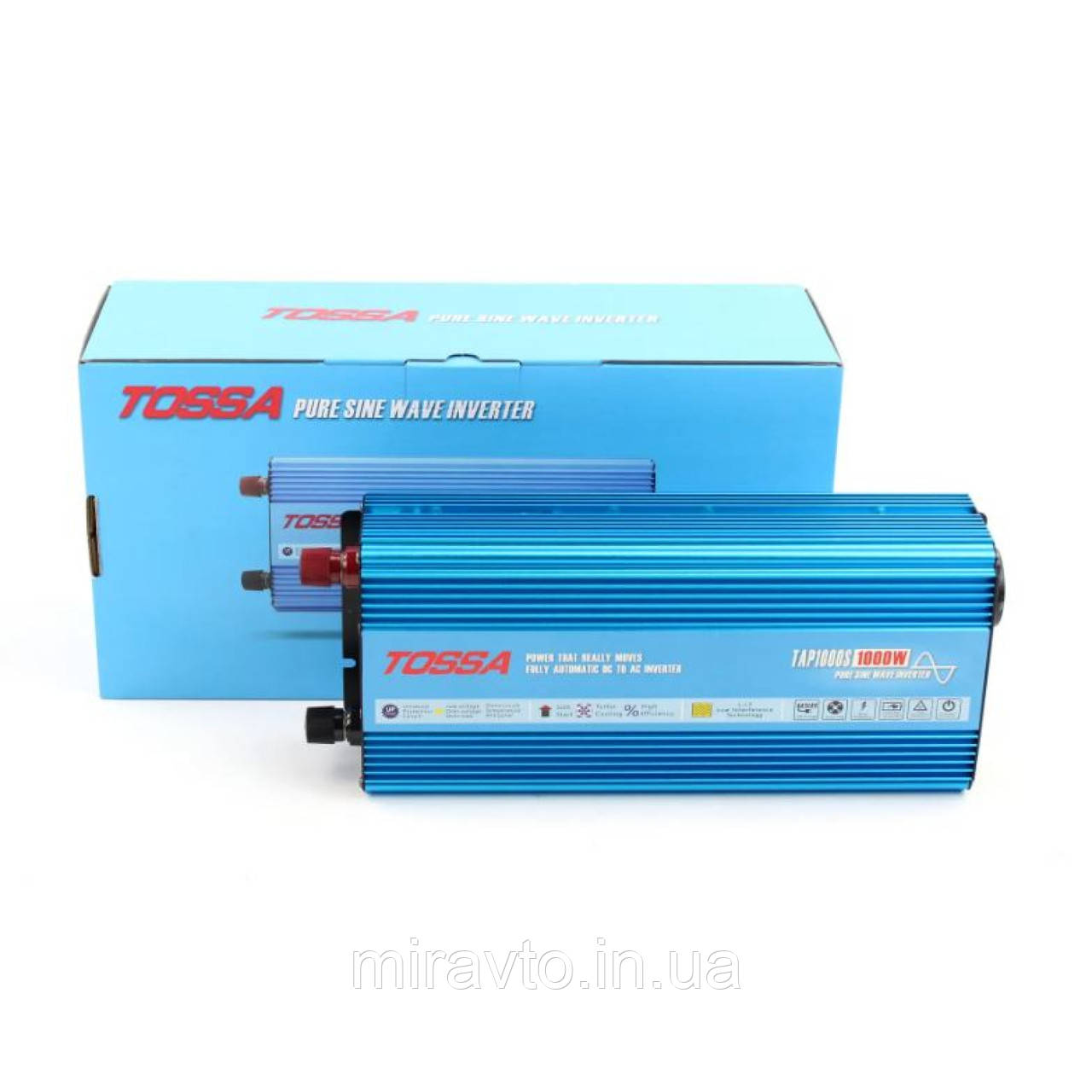 Перетворювач напруги 12V-220V 1000W 2000W TOSSA TAP1000S чистий синус