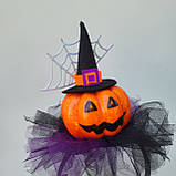 Обруч на Хеловін Хеллоуїн з гарбузом в відьомському капелюсі  для дітей, фото 7