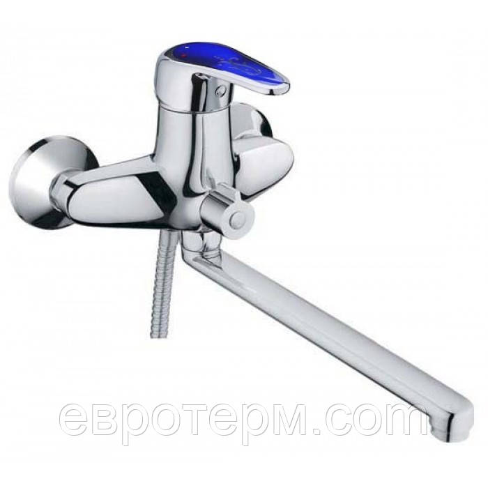 Змішувач для ванни довгий гусак з євро перемиканням Haiba Magic 006 Blue, фото 1