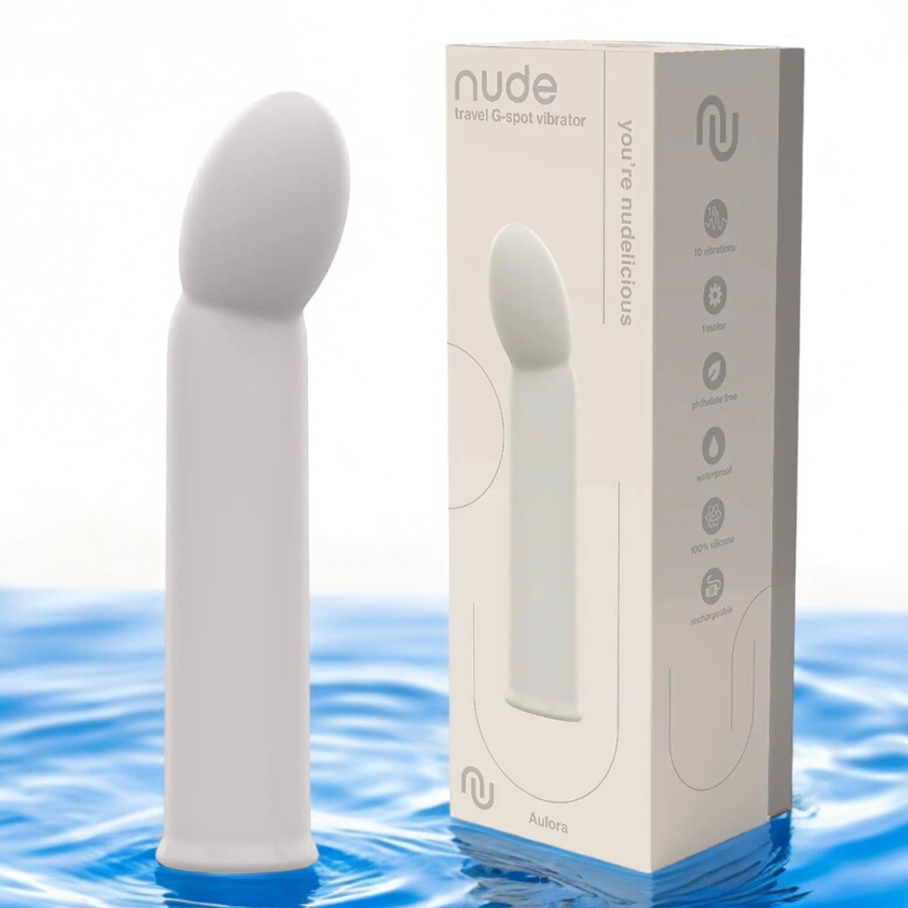 Вібратор для стимуляції точки G перезаряджуваний сірий Nude "Aulora" Dream Toys