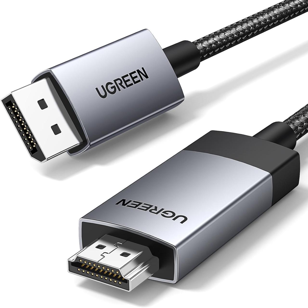 Кабель відео Ugreen Displayport to HDMI 4K@60 Гц односпрямований 2 м Grey (DP119), фото 1