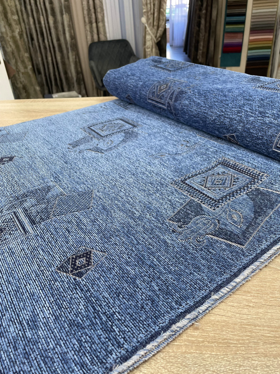Оббивна тканина синя ширина 1,40 м