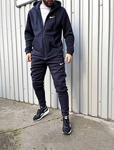Спортивний костюм чоловічий чорний, теплий костюм на блискавці костюм сень-зима чоловічі стильні костюми флісовий