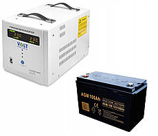 Аварійний комплект живлення ДБЖ UPS 2000W + акумулятор 100Ah