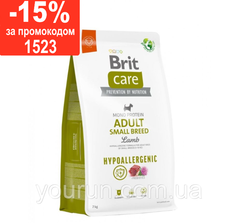 Brit Care Hypoallergenic Adult Small Breed Lamb &Rice Корм для дорослих собак дрібних порід ягня/рис 3 кг