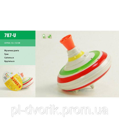 Дзига Муз 787-U (120шт/2) Батар., Світло.,