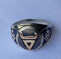 Перстень "Велес-Одолень Трава-Квітка папороті" з золотою 585 накладкою