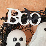Чорний декоративний вінок до Хеловіну Хеллоуїну з привидами, фото 6