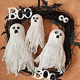 Чорний декоративний вінок до Хеловіну Хеллоуїну з привидами, фото 7