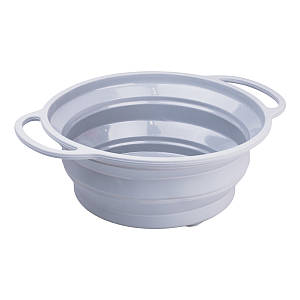 Друшляк 2.6 л силіконовий складаний з ручками 10.5 х 25 см Сірий