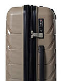 Валіза середня поліпропілен шампань 66х44х26+5/77л/3.7кг/Snowbal 33603, фото 8