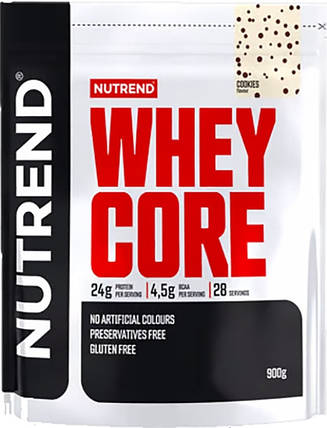 Концентрат сироваткового протеїну Nutrend Whey Core 900г печиво, фото 1