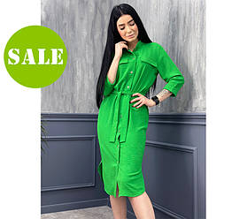 Довга сукня-сорочка з поясом "Marcella" оптом | Батал | Розпродаж моделі