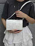Сумка біла прямокутна 1023 крос-боді тренд квадратна через плече, фото 4