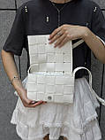 Сумка біла прямокутна 1023 крос-боді тренд квадратна через плече, фото 5